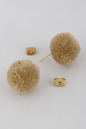 Cute Small Puff Ball Earrings 7BAC4